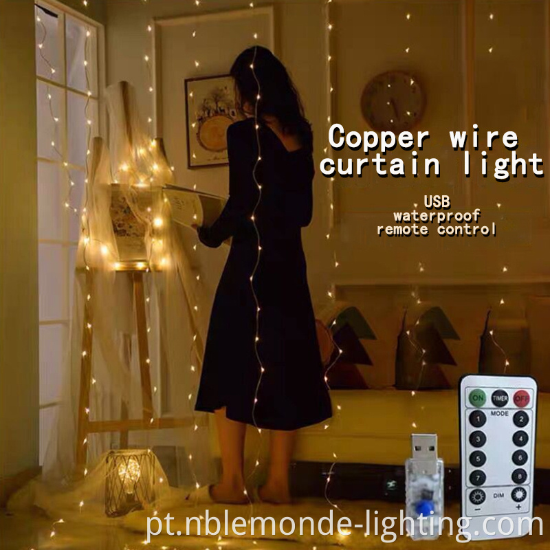 Dazzling Copper Wire Curtain Lights 